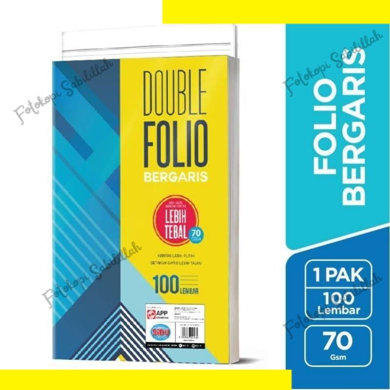 

Kertas Double Folio Bergaris Sidu 100 / Double Folio Garis Sidu 200 / Kertas D/F Garis Sidu 100