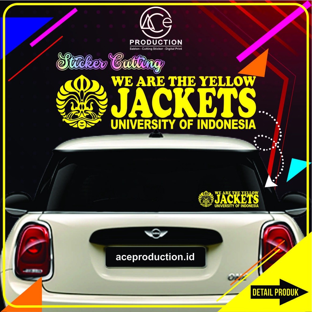 

STIKER UNIVERSITAS INDONESIA STICKER WE ARE THE YELLOW JACKETS UNIVERSITY OF INDONESIA