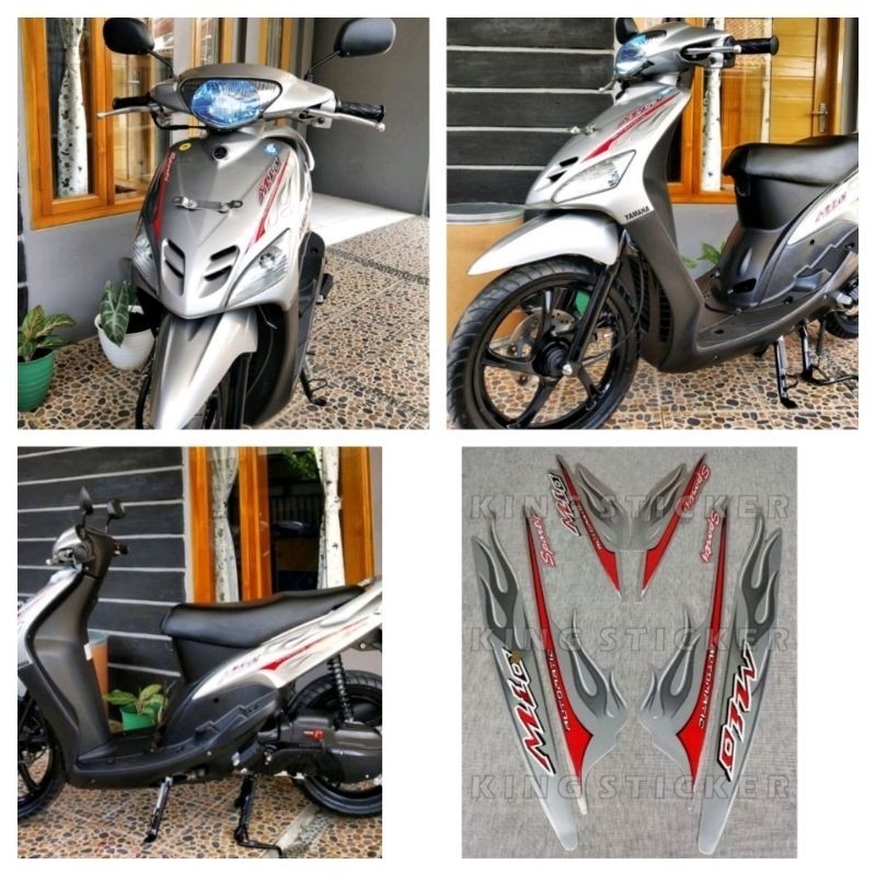 Striping UV Transparan Mio Sporty Urban Style | Sticker Yamaha Mio Amore Variasi Api | Striping Mio 