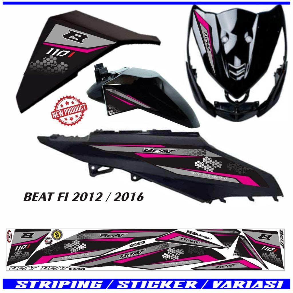 VARIASI LIS MOTIP striping motor beat fi 2013 / stiker motor beat fi LIST