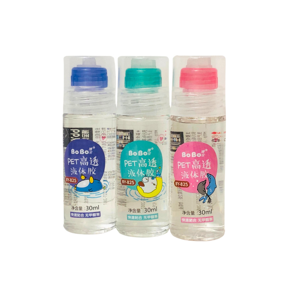 

Water Glue Bo Bo Impor BY-825 Lem Kertas Bening 30 ml Perekat Kertas Lem Cair Transparan - SATUAN- SHAGB