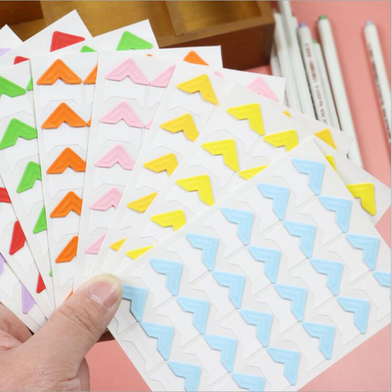 

72 pcs/lot DIY Cute Pure Candy Color Corner kraft Paper Stickers for Photo Albums Frame Decoration Scrapbooking