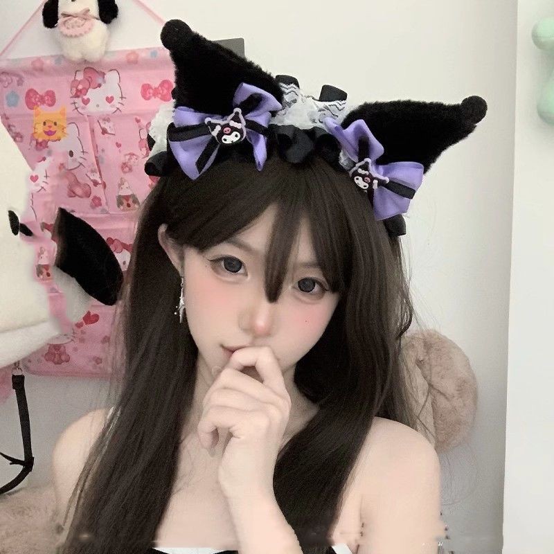 Premium Bando Sanrio Kuromi Bando Kuromi Cat Ears Bando Kuromi Halloween Cosplay