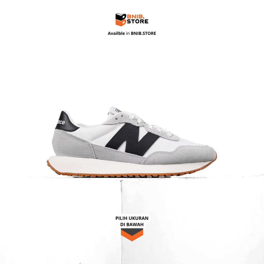 Sepatu Sneaker Pria NB 237 White Brighton Grey Original