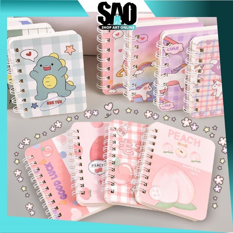 

SAO - B5865 Buku Catatan Kartun Memo Kecil / Buku Kecil Notebook Ring Motif Notepad / Mini Notebook / Mini Notebook 80 Lembar