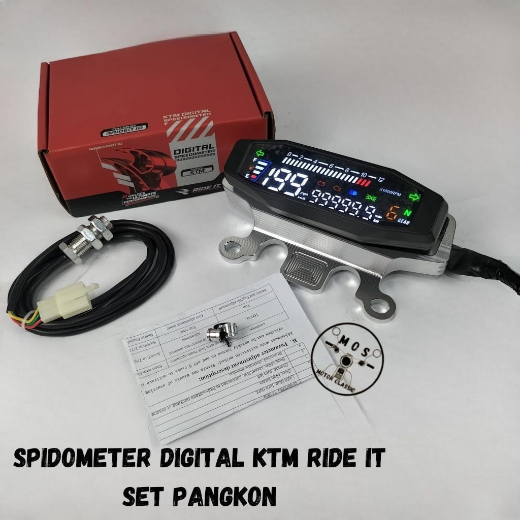 SPEEDOMETER SPIDO KTM FULL DIGITAL RIDE IT SET BRACKET CNC SPIDO KTM