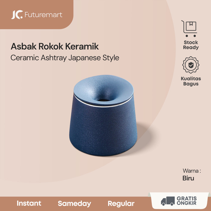 Asbak rokok Iqos keramik ceramic Ashtray Japanese style BBD-025 - Biru