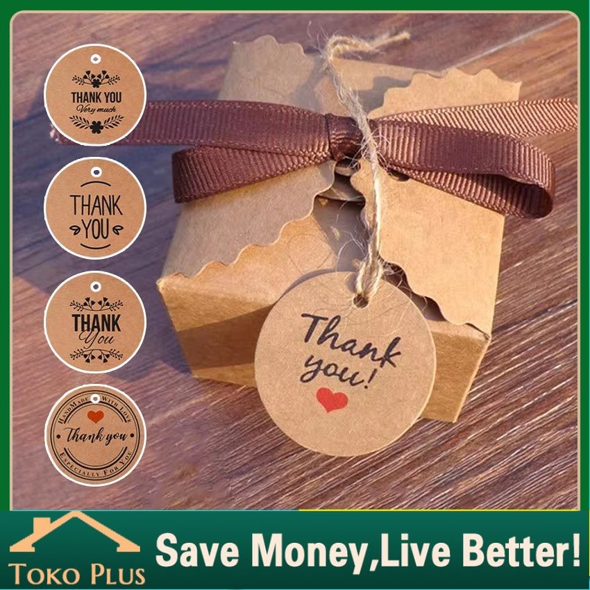 

[1Pack isi 100pcs FREE Tali] Hang Tag Thank You Craft - Hang Tag Terima Kasih - Hang Tag Hampers Murah!!