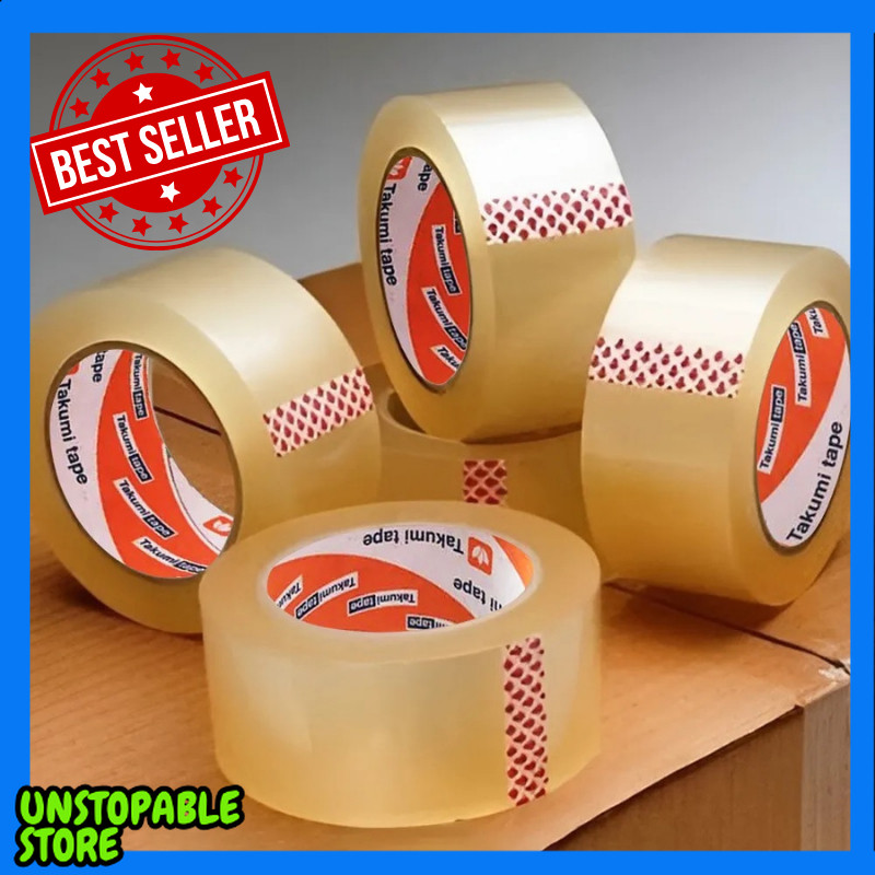 

TERMURAH !!! Lakban Tape Putih Bening Besar Lebar 45mm x 100 yard Tebal Kuat Lengket dan Tidak Mudah Putus