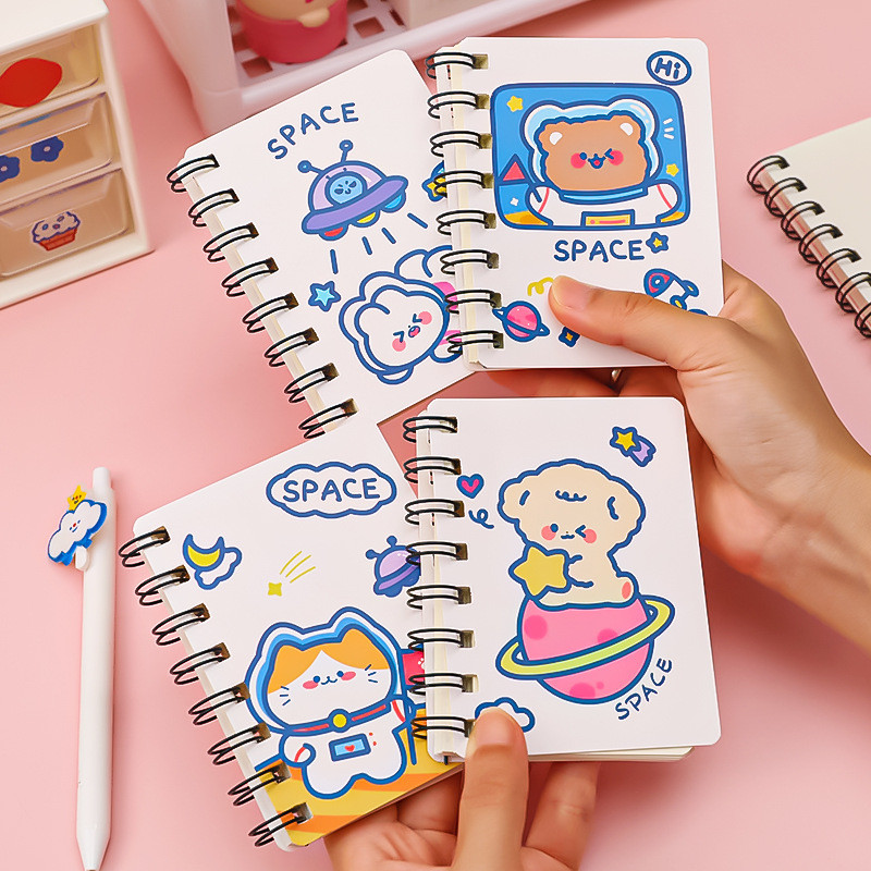 

Korean Astronaut A7 Pocket Book Portable Notebook Student Cute Rollover Mini Thick Coil Stationery Kawaii Simple Journal Office