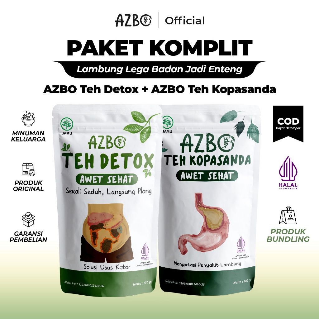 

AZBO Paket Komplit Teh Detox dan Teh Kopasanda Atasi Maag dan Gerd