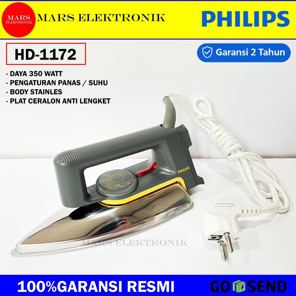 ( PROMO MURAH ) PHILIPS HD-1172 /  SETRIKA PHILIPS STAINLESS HD 1172/ HD1172 /SETRIKA MURAH PHILIPS