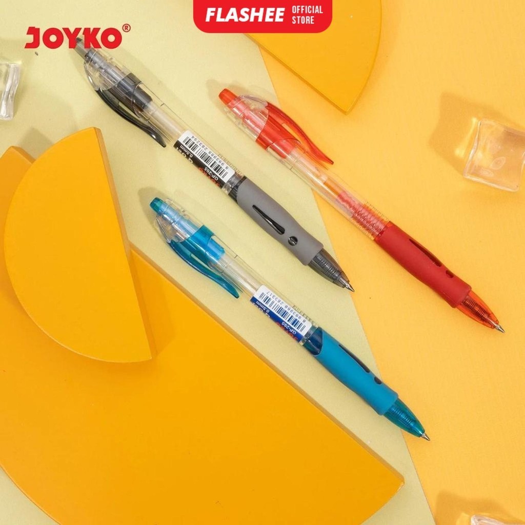 

Flashee Pulpen Pena Joyko GP-265 Q Gel 0.5 mm Gel Pen Cetek Hitam Biru Merah