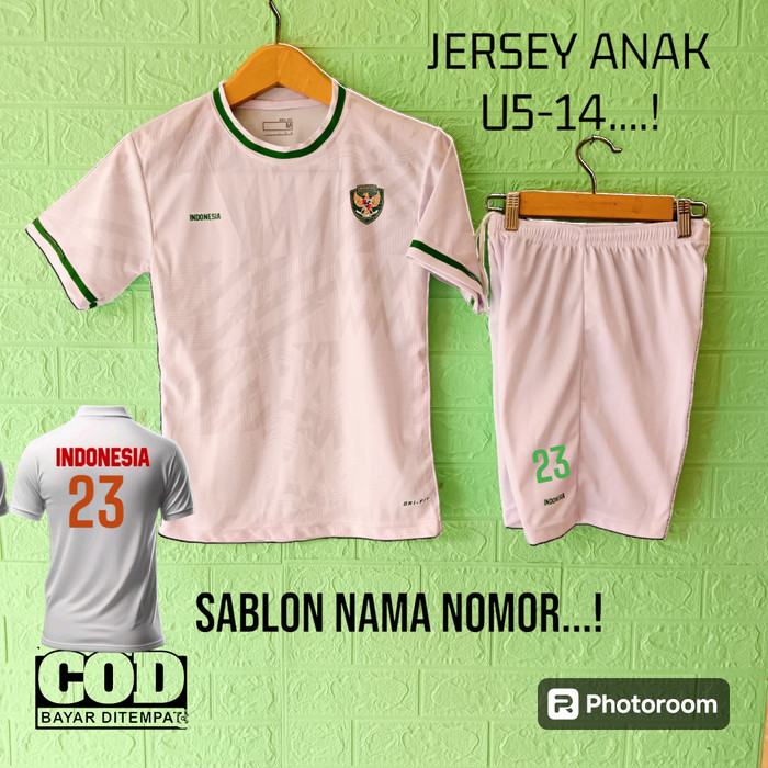JERSEY TIMNAS ANAK INDONESIA KAOS BOLA ANAK LAKI LAKI JERSEY FUTSAL  BAJU BOLA ANAL U 5 H 15 TAHUN B