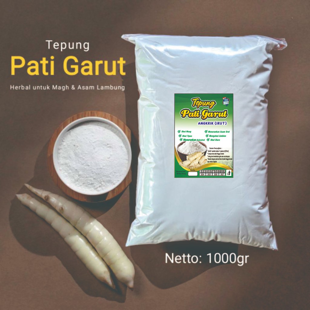

Pati Irut - Pati Angkrik - Tepung irut - Tepung Garut - 1Kg Bahan Obat Magg