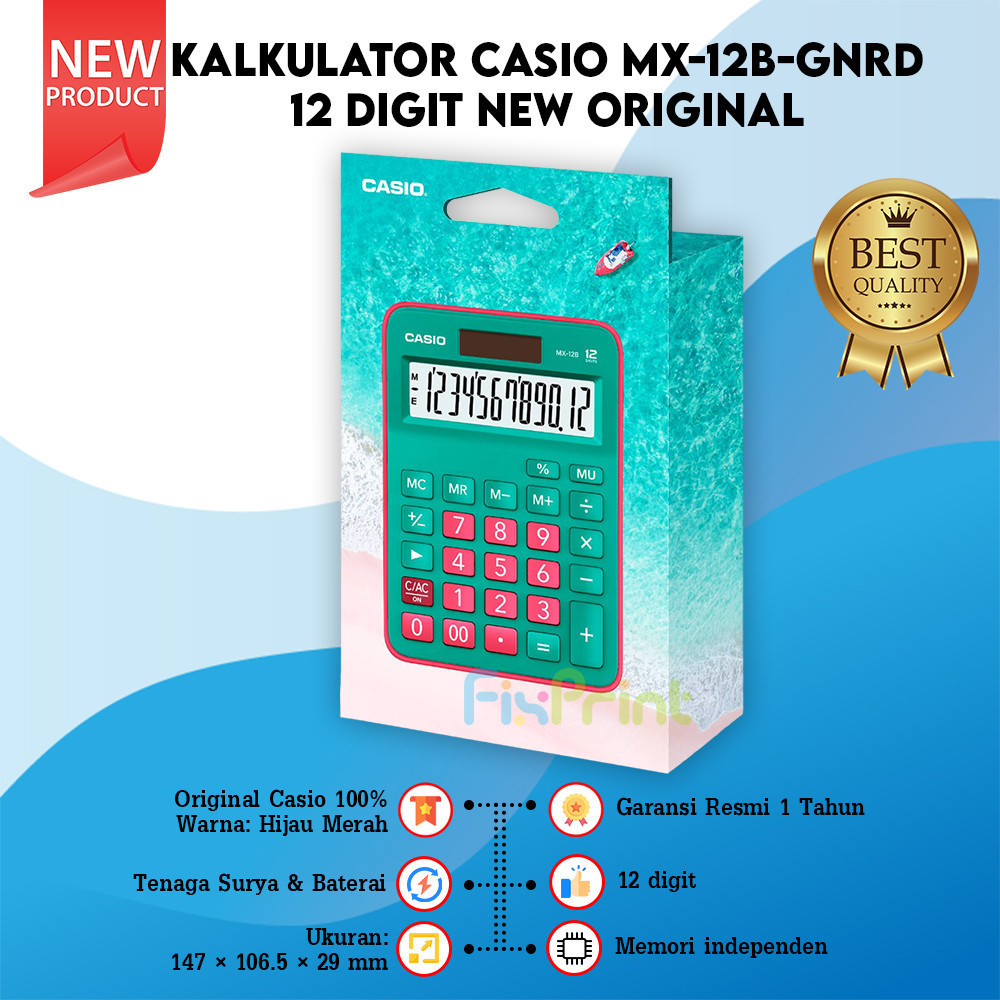 

Kalkulator Casio MX-12B Calculator Desktop MX 12B 12 Digits Warna Lucu Pink Putih Biru Muda Hijau