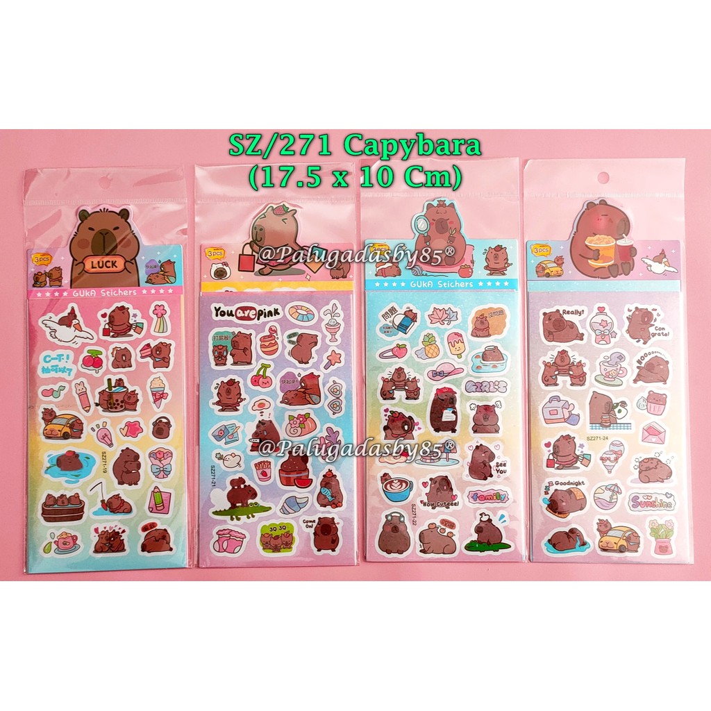 

(1 Set) Sticker Capybara Hologram 17.5*10 / Sticker Viral Capybara / Sticker GXIMP SZ/271 Capybara