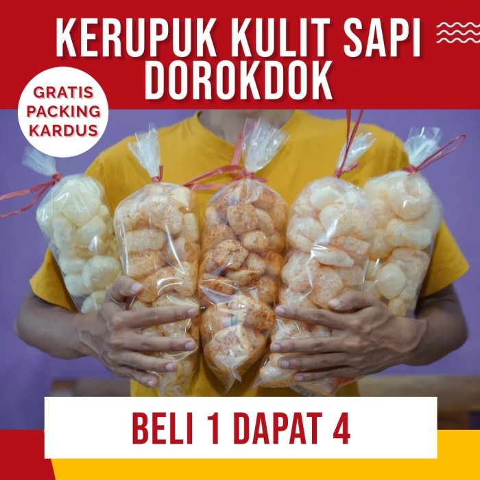 

SNACK LEZAT Kerupuk Kulit Sapi Asli Mas Rambak Dorokdok Rambak Krupuk Pedas Original - Beli 1 Dapat 4 SNACK VIRAL BEST SELLER RECOMMENDED