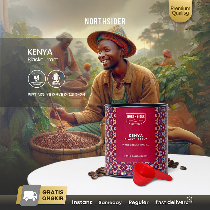 

Roux Northsider Kopi arabika Kenya Blackcurrant fully-washed coffee - 100g, Biji Kopi