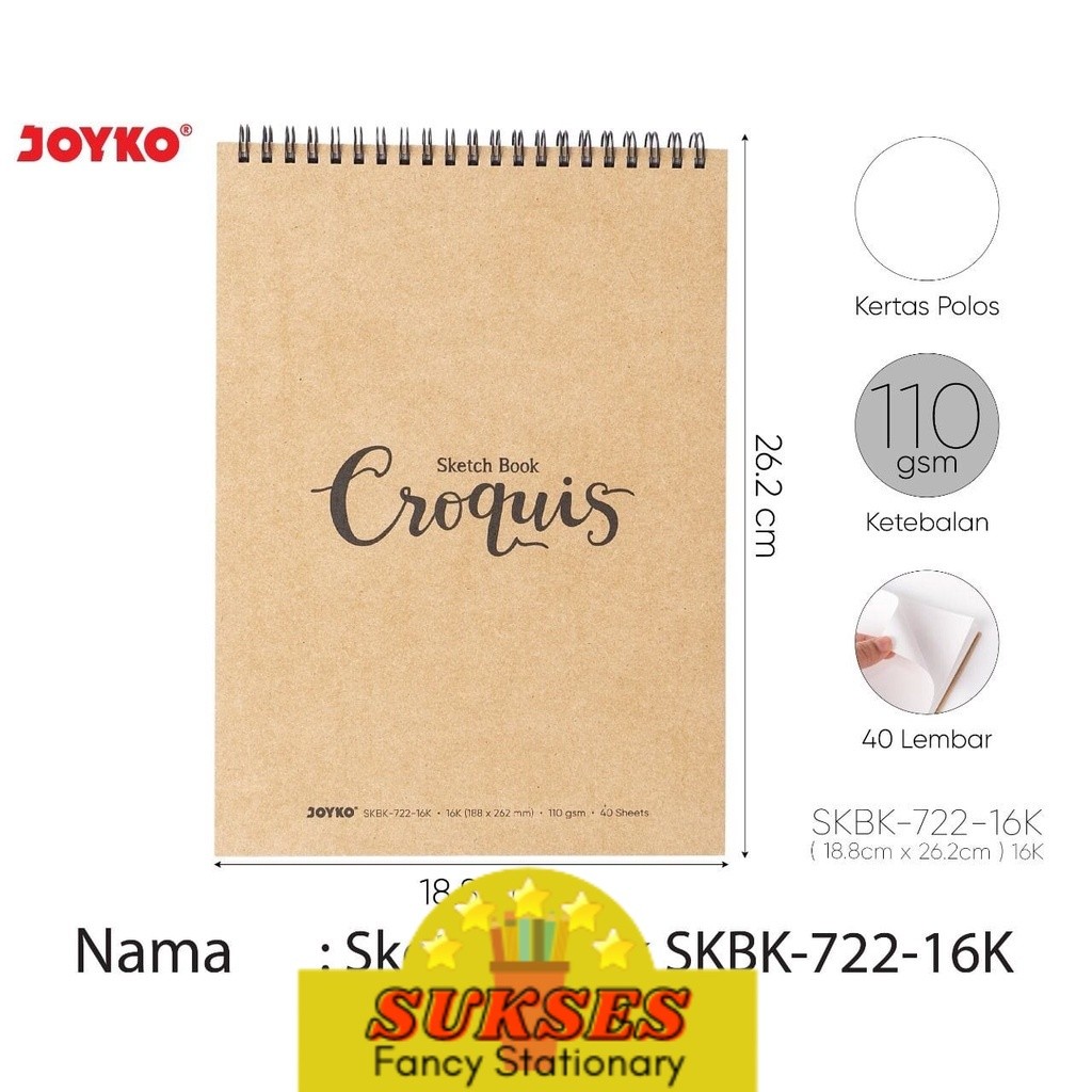 

Buku Sketsa Gambar Sketch Book Joyko Skbk-722 16K
