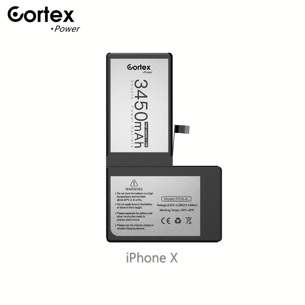 Cortex Power Baterai iPhone X / iPhone 10 Double Power IC High Capacity Batre Batrai Baterai Battery
