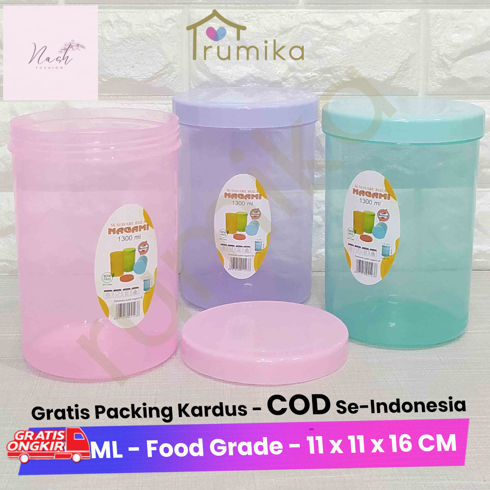 Toples Murah / Toples Tutup Ulir / Toples Putar / Sealware Bulat Nagami M - 1300 ML