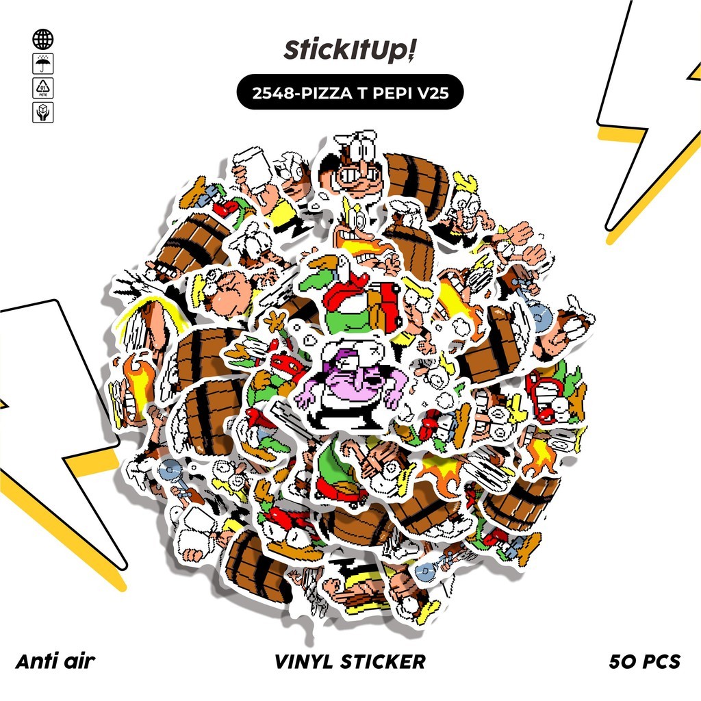 

COD✨ 50 Pcs Stiker PIZZA T PEPI V25 Lucu Anti Air Untuk Dekorasi Notebook Sepeda Skateboard Handphone DIY