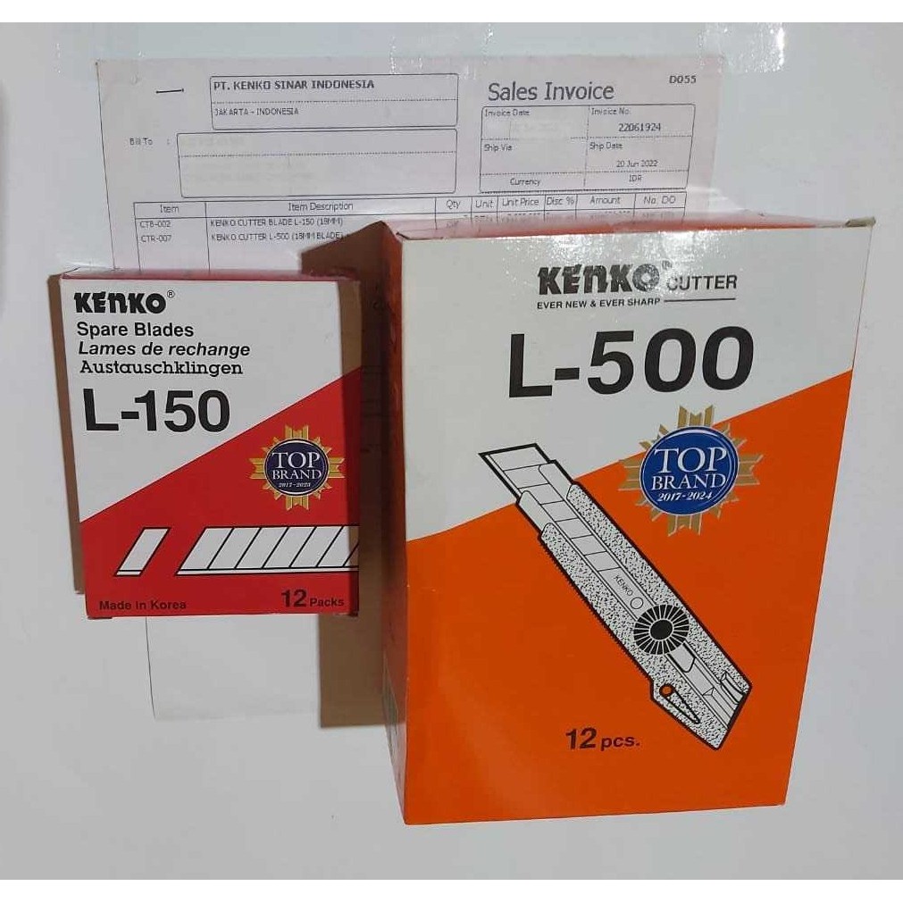 

Cutter L-500 Kenko Besar Asli Made In Korea Kondisi Baru Isi 12 Pcs