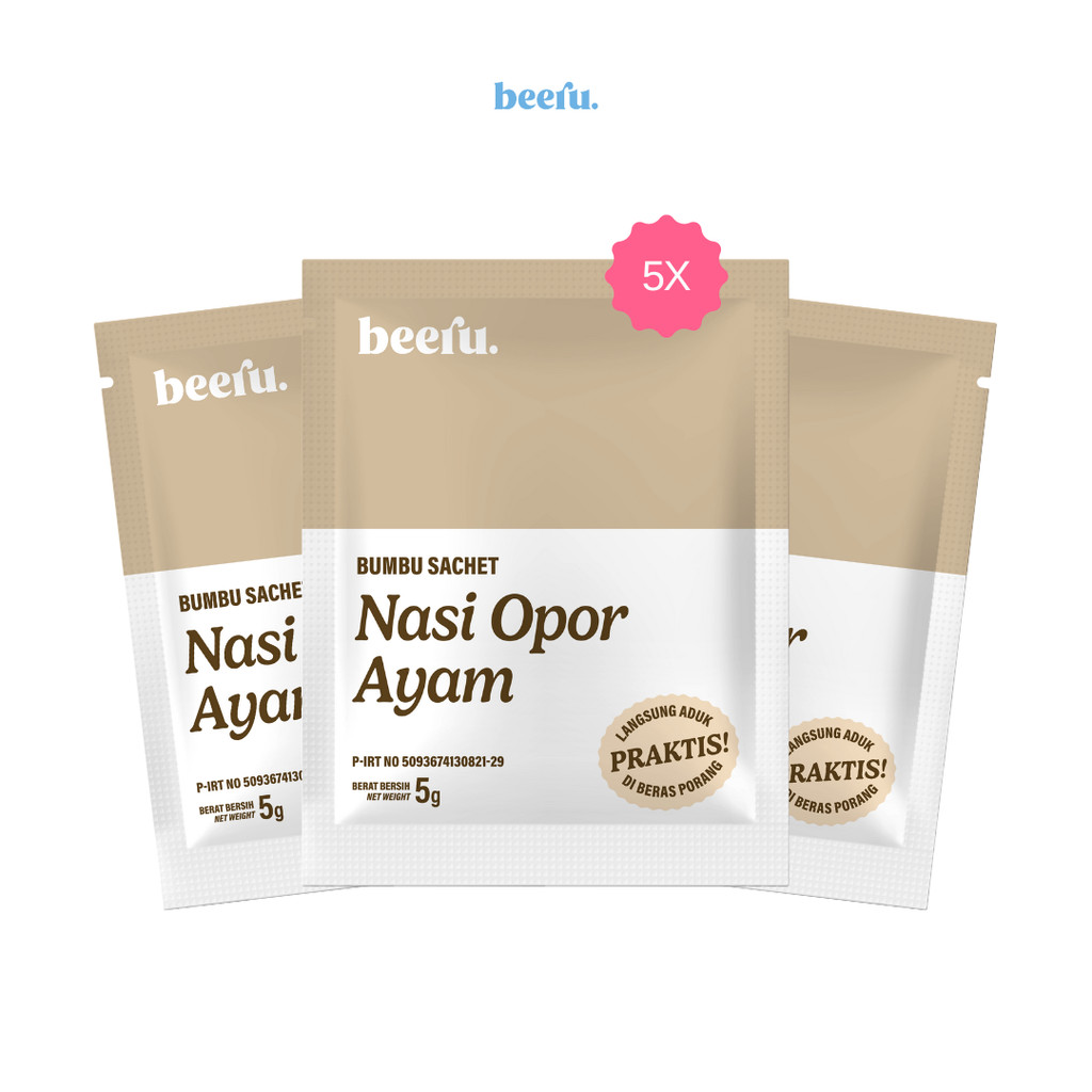 

Beeru Bumbu Sachet Beras Porang Rasa Nasi Opor Ayam isi 5pcs