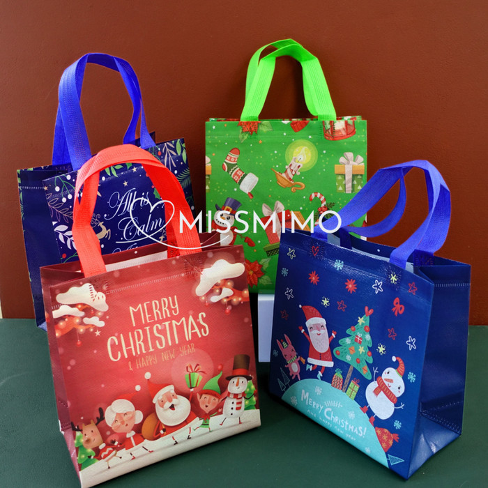 

Tas Hamper Natal Christmas Goodie Bag Hadiah Kado Gift Kue Kering Non Woven