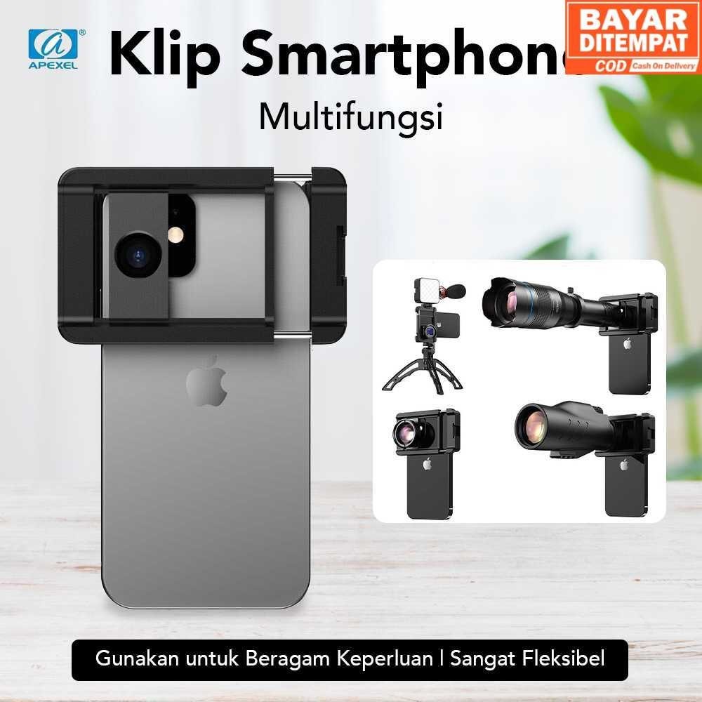 ( COD HNstore20 ) APEXEL Klip Smartphone Multifungsi Holder for Lens Telescope 95mm - APL-F001