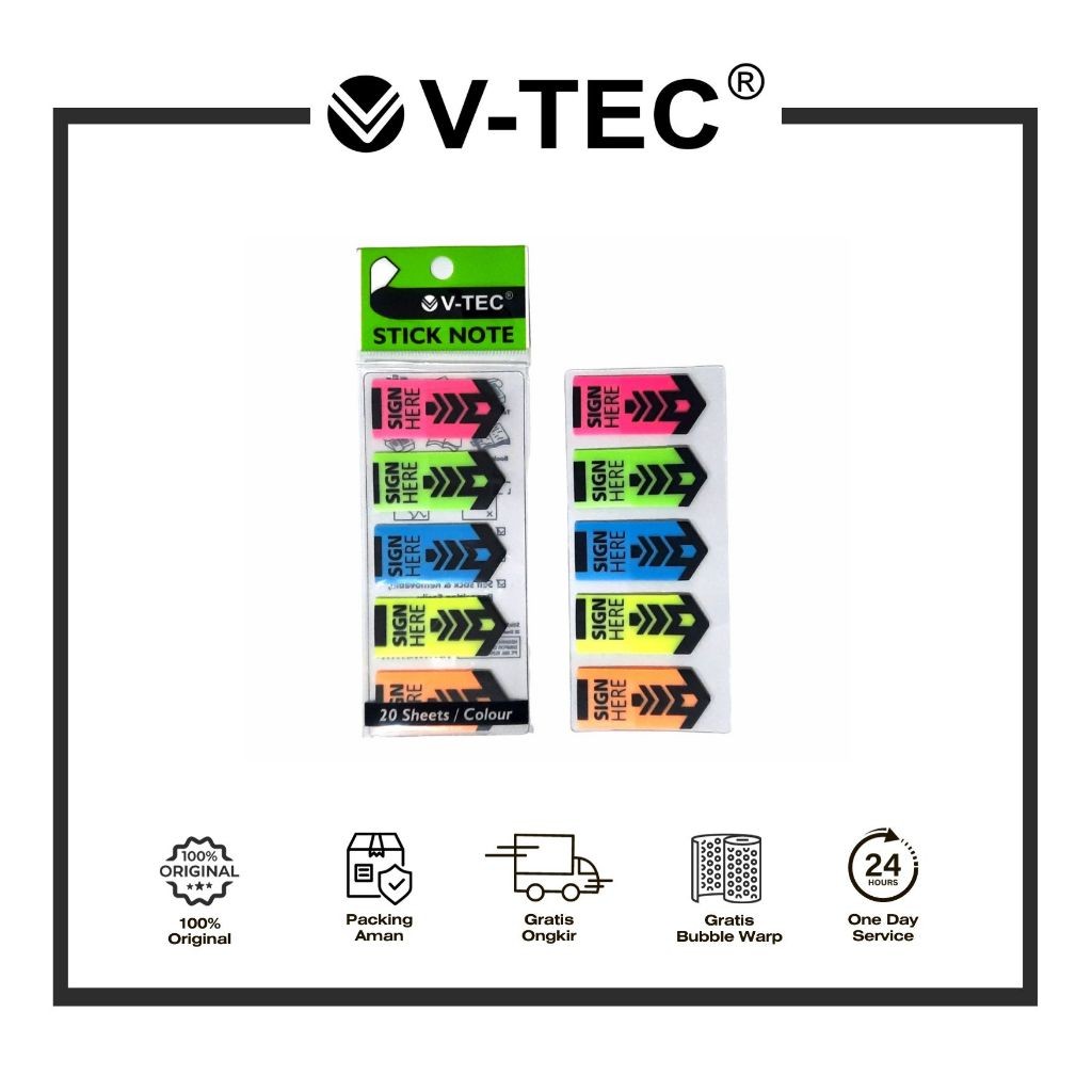 

V-TEC Stick Note SN 520/Arrow Sign Here