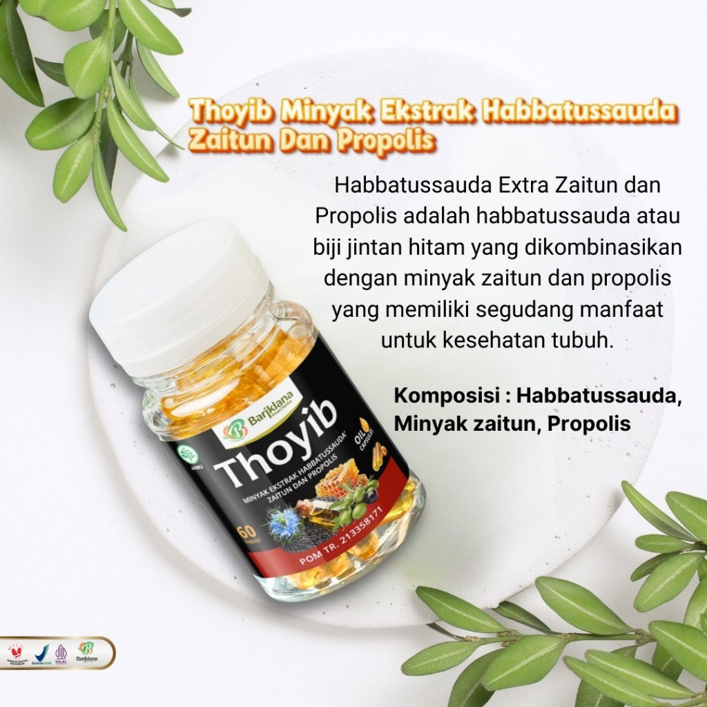 

[Paket 4 botol] Thoyib Habbatussauda Kapsul Jinten Hitam Bariklana