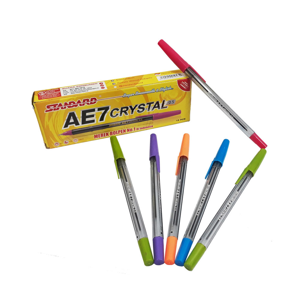 

Standart AE-7 Crystall Black Pulpen Pena Ballpoint Pen Tinta Hitam