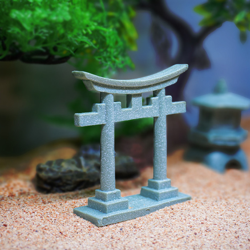 Ornamen Aquarium Miniatur Torii Gerbang Gapura Dekorasi Hiasan Aquarium -