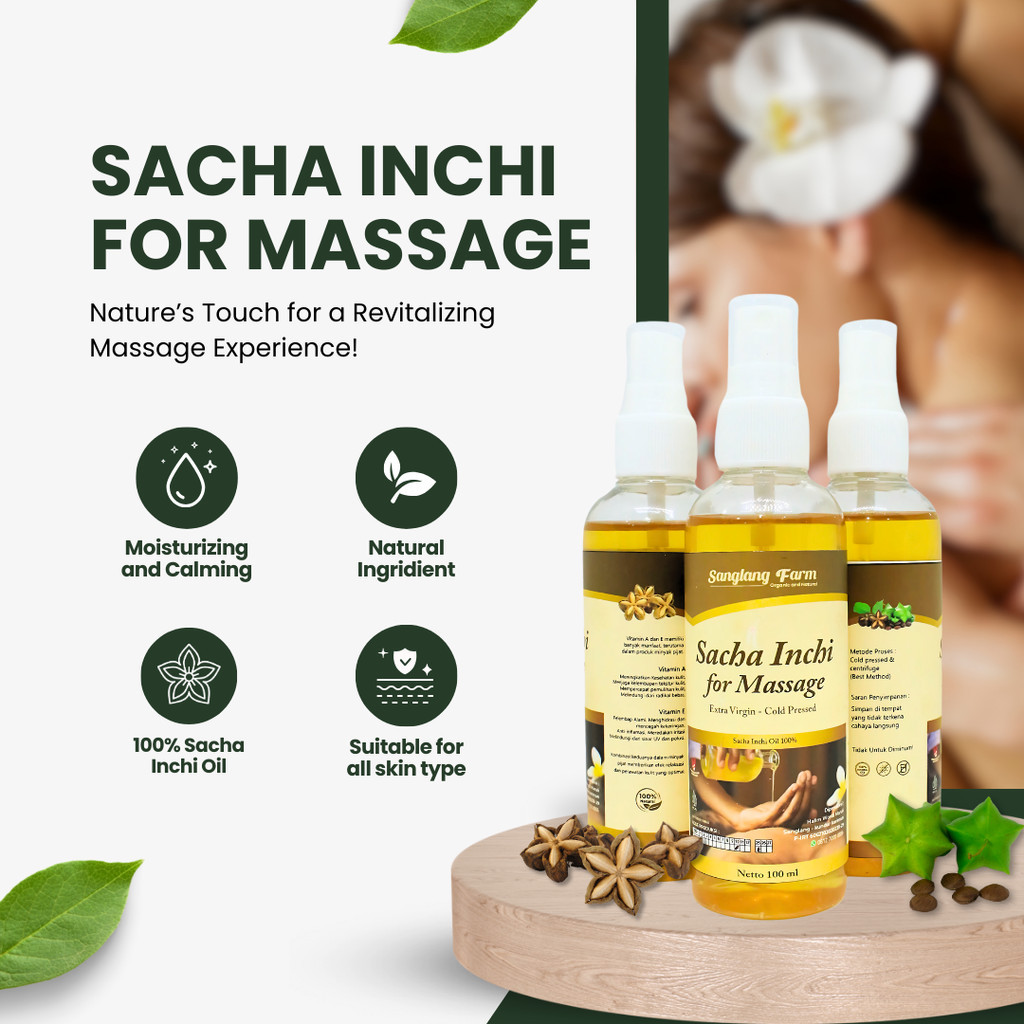 Sacha Inchi Oil Moisturizing For Message/Minyak Sacha Inchi Oil For Message 100ml/Minyak Pijat Sacha