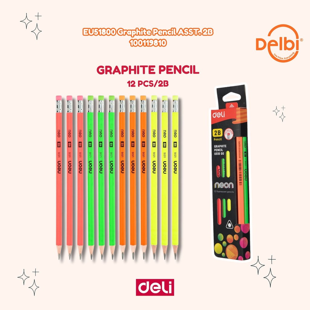 

Pensil DELI 2B Graphite Pencil - EU51800 EU51800 Graphite Pencil ASST. 2B