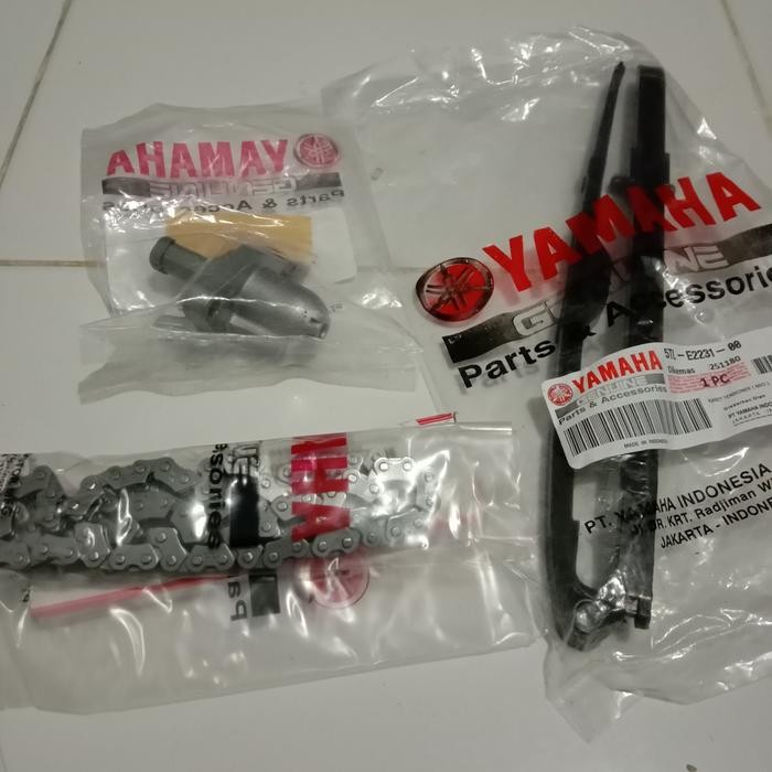 Paket rantai keteng+karet tensioner+tonjokan keteng Mio sporty