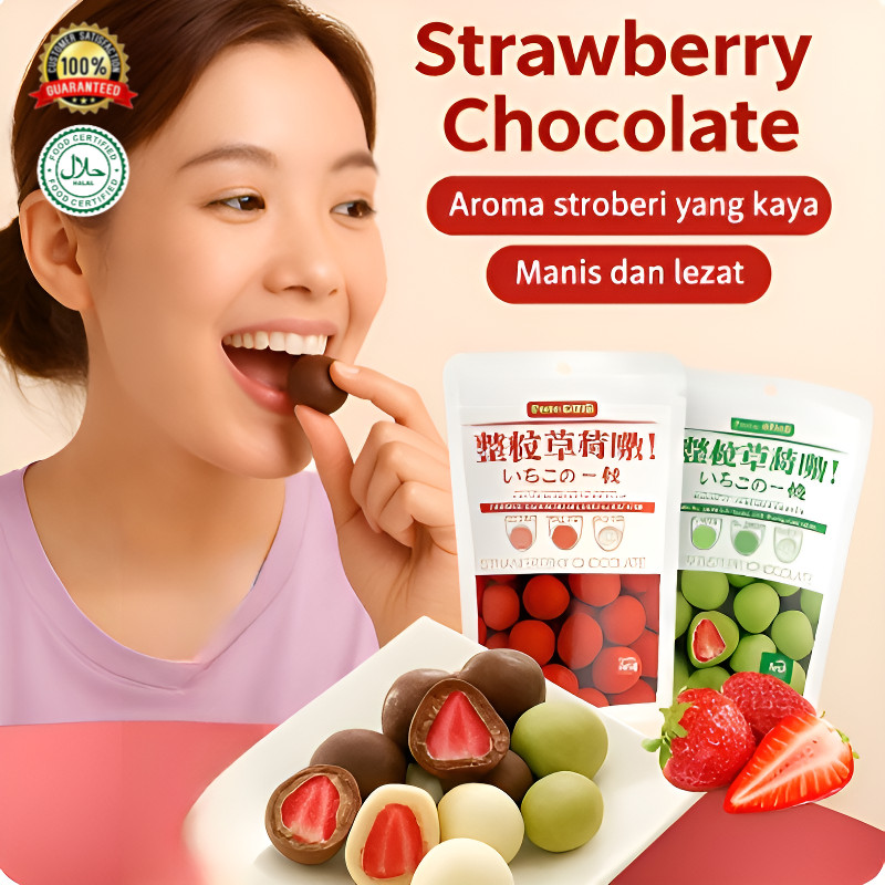 

【Beli 1 Gratis 1】Camilan Coklat Susu Matcha/Buah Kering Mix Fruit Halal/Stroberi Kering/Pemicu Energi & Mood/Cokelat Sehat dengan Antioksidan Tinggi/Cokelat Lezat untuk