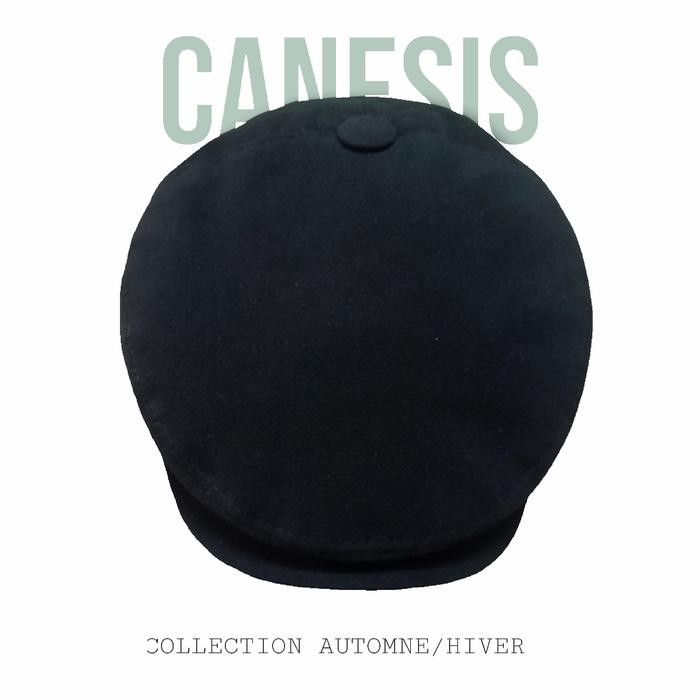 Topi Flat Cap Newsboy Patino / Topi Copet / Topi Pet / Topi Pelukis - Hitam, S