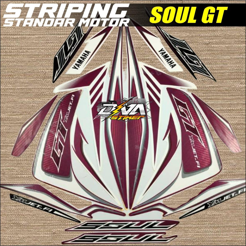 Stiker Striping Mio Soul GT 2013 Ungu Putih List Stiker Standar Mio Soul GT 2013 Terbaik