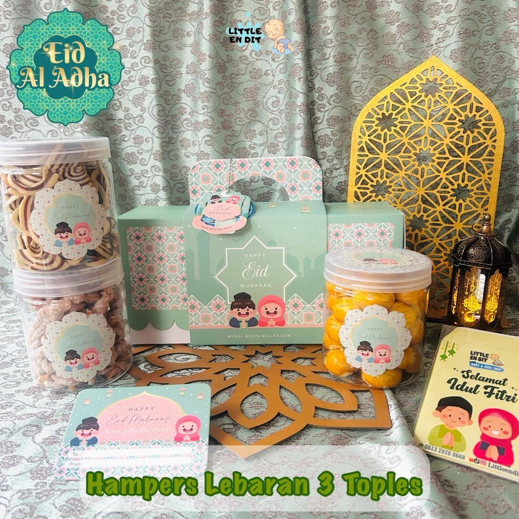 

Littleendit HL06 Hampers Lebaran Idul Fitri / Parcel Lebaran / Parcel Ramadhan / Kue Lebaran (Snacks/Kue 3 Toples)