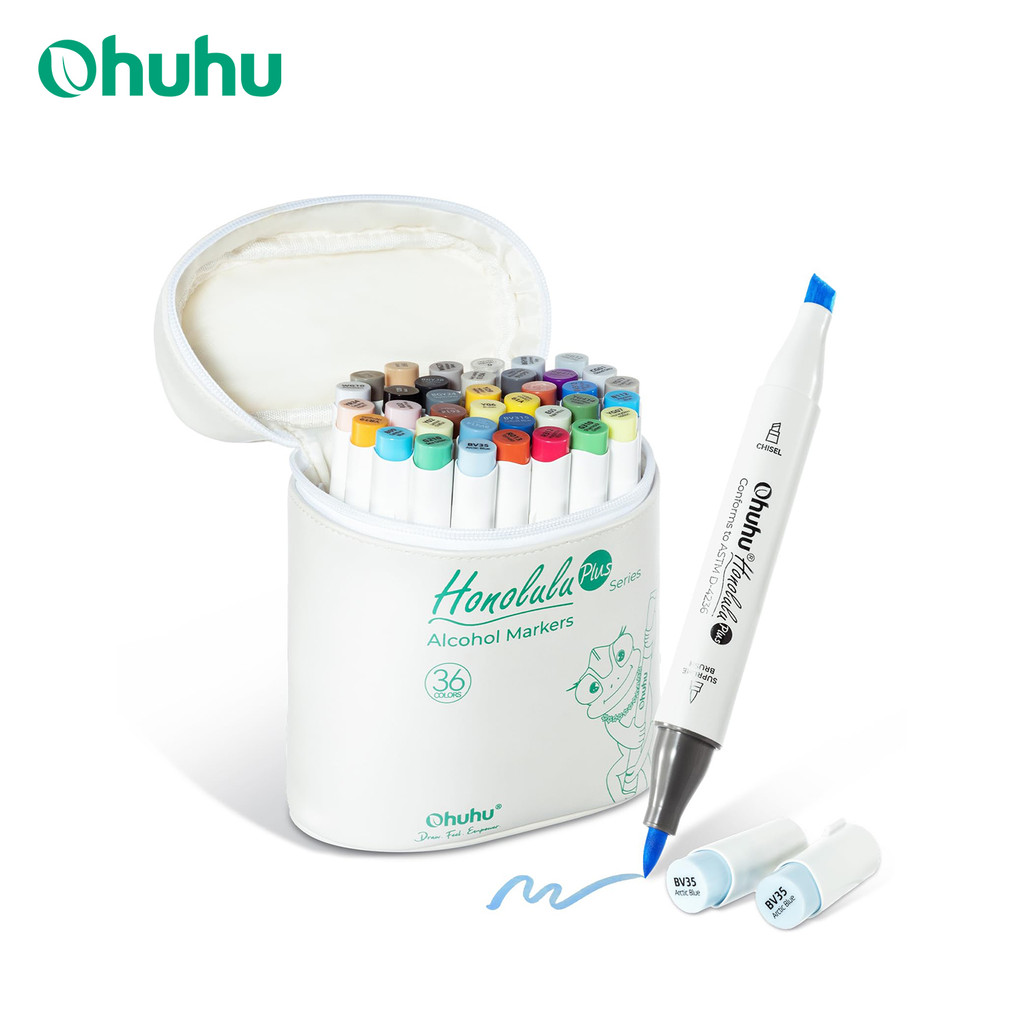 

Ohuhu Honolulu Plus 36 Colors Alcohol Markers Double Tipped Art Marker Set Refillable Marker Pen Coloring Illustrations Drawing