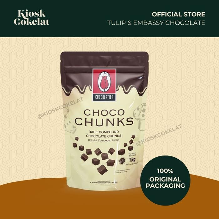 

dijual_Tulip Dark Chocolate Chunks 1kg