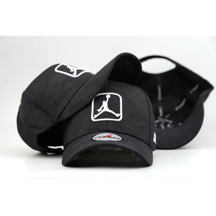 READY topi snapback jordan original import/ jordan cap - Cap Hitam Logo
