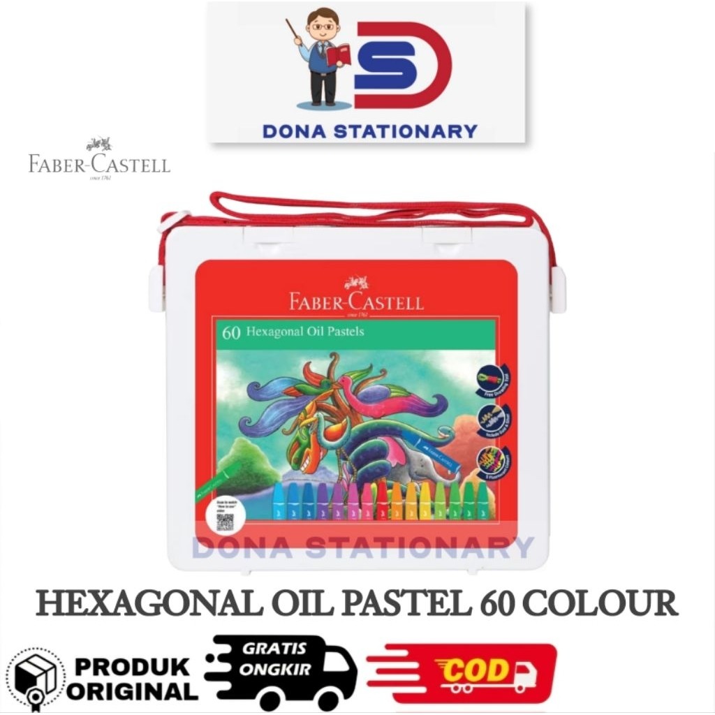 

Crayon 60 Warna FABER CASTELL / Hexagonal Oil Pastel 60 Colour Faber CastellCO