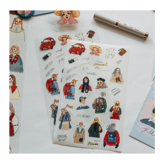 

La Dolce Vita Japanese Paper and Transparent Stickers set of two - Road Trip