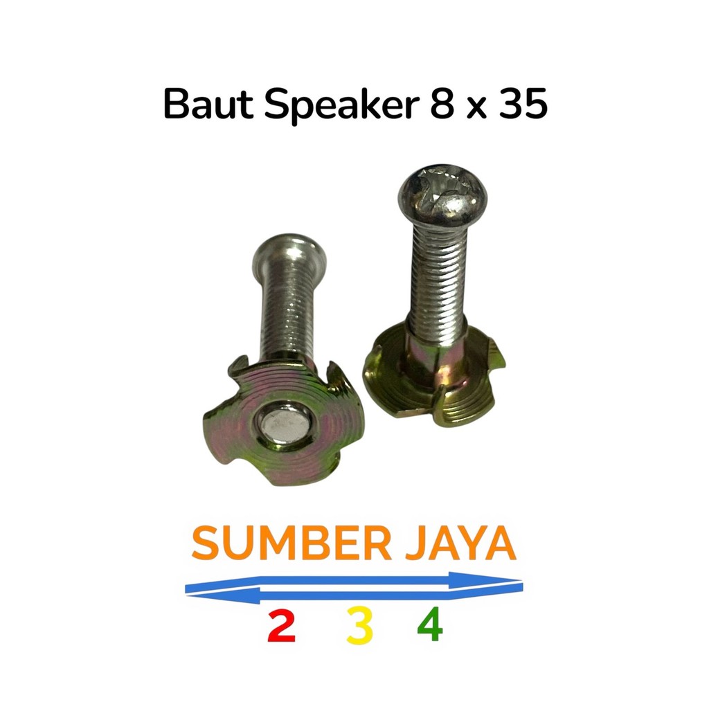 Baut Speaker M8 35MM JP + MUR CAKAR M8 (biasa di sebut baut 10'an) TERMURAH