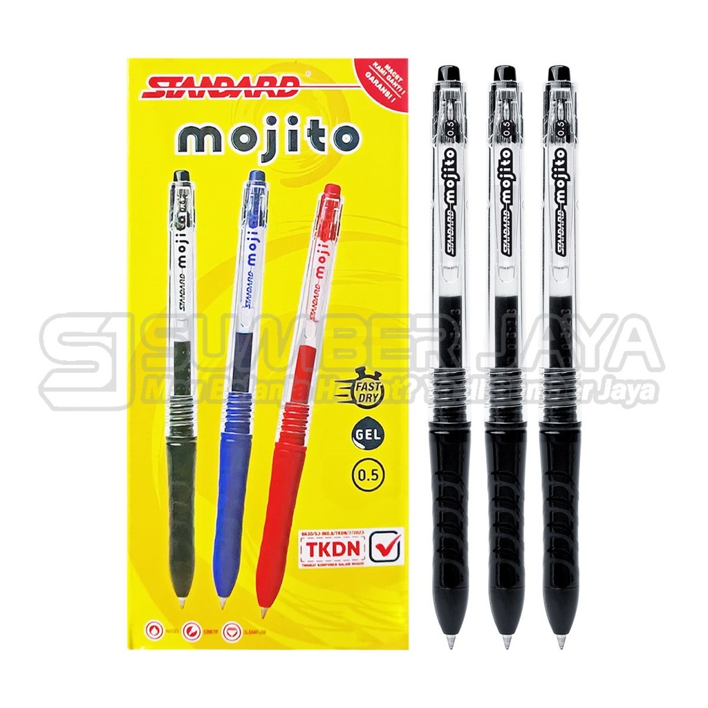 

Ballpoint Gel Cetek Standart MOJITO 0.5mm Pulpen Pena Recratable Tinta Hitam