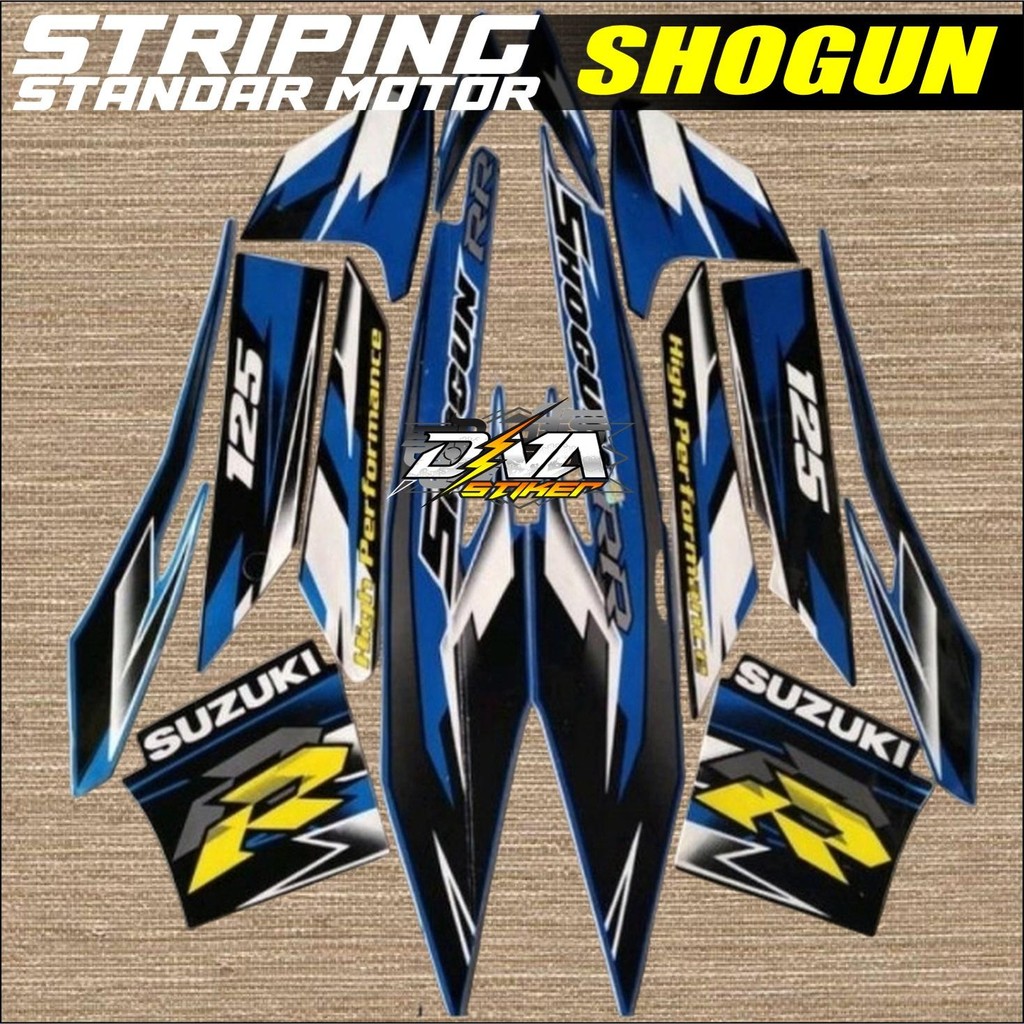 striping suzuki shogun rr 125 2008 hitam biru body standar berkualitas terbaik